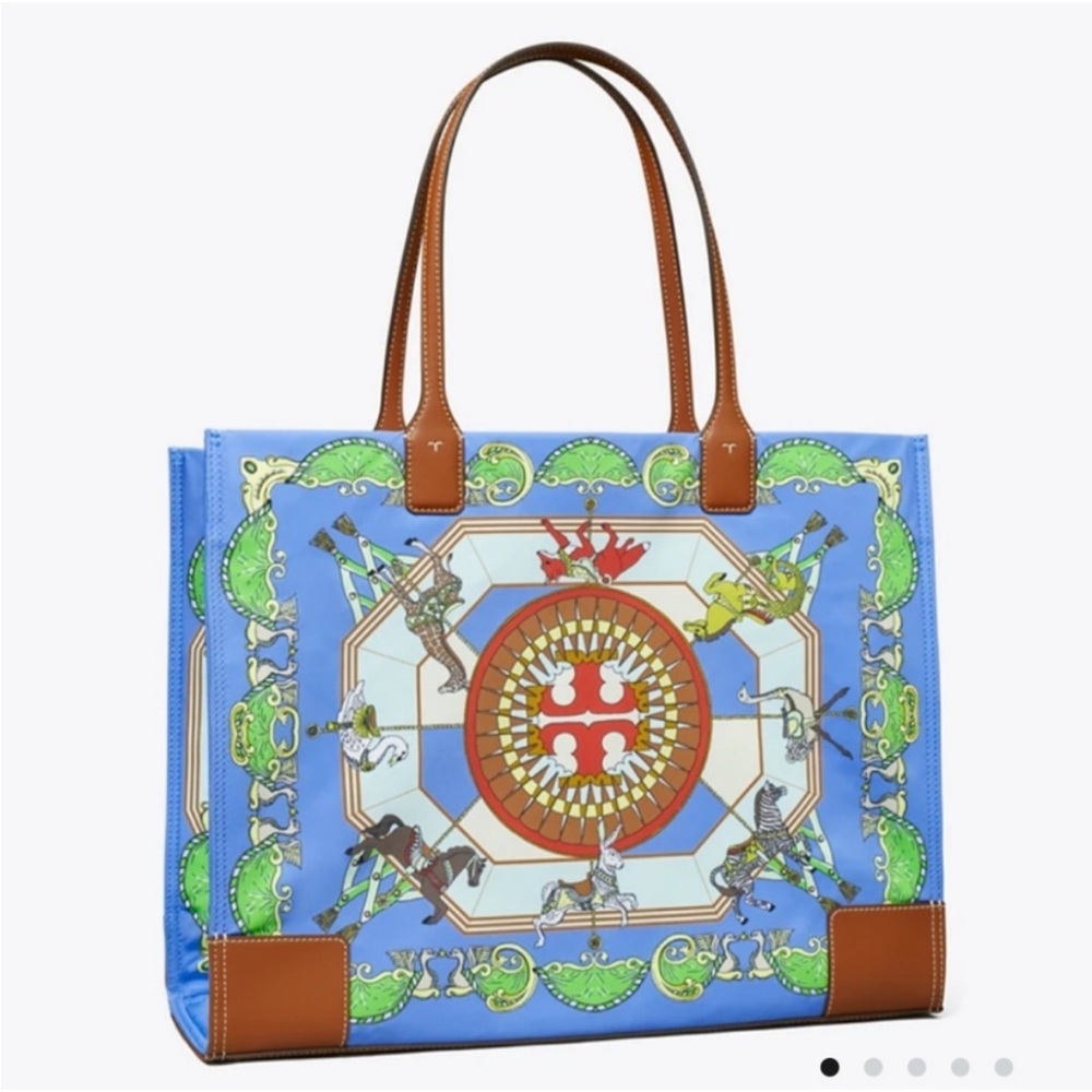 New Tory Burch Ella Tote- Carousel Print